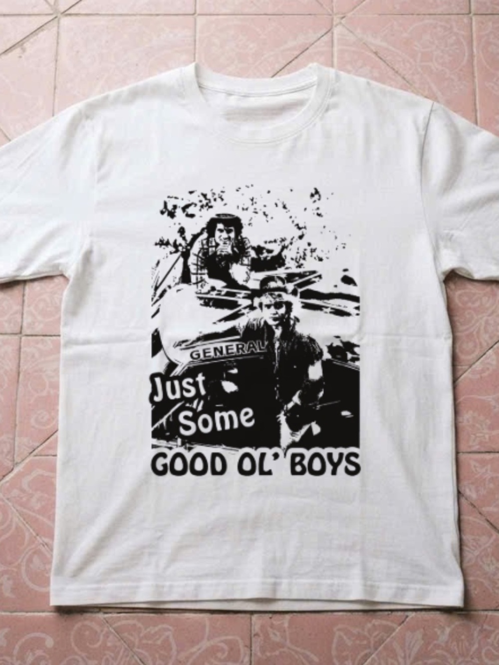 Gildan White Graphic Tee with Black 'Good Ol' Boys' Print